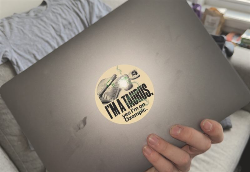 Taurus sticker on a laptop lid